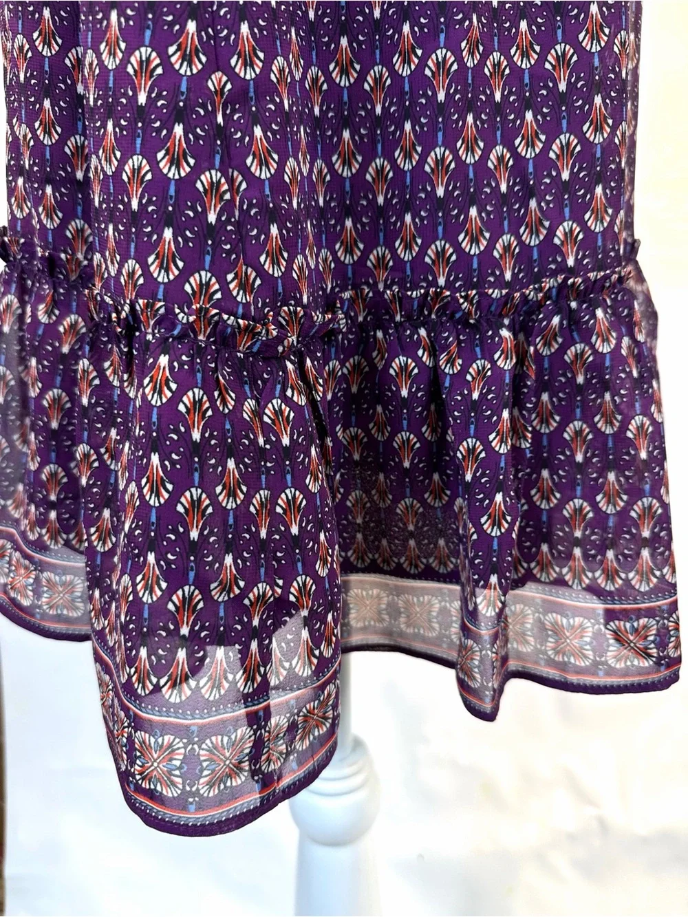 NWOT Max Studio Purple Floral Fan Balloon Sleeve A-Line Dress MED never worn - Picture 12 of 16